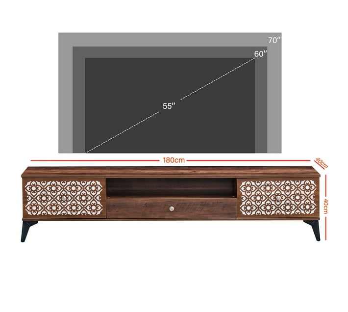 TV Stand Media Console Wood Table with 3 Storage Drawers