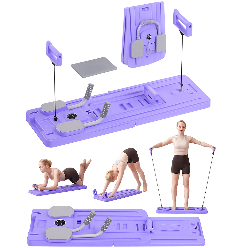 Foldable 4-in-1 Pilates Reformer Board – Home Exercise & Fitness Trainer