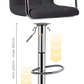 MFURN Adjustable Bar Stool PU Leather Swivel 62–83cm Black