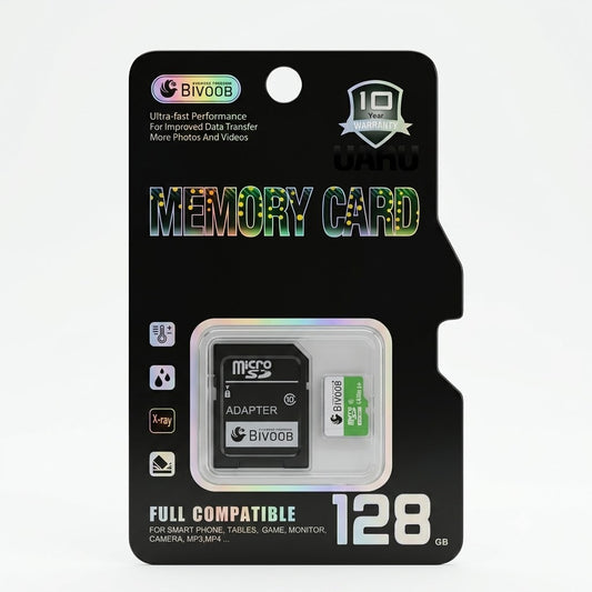 BIVOOB 128GB MicroSD Memory Card with SD Adapter – UHS-I Class 10