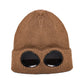 Unisex Goggles Beanie Hat – Knitted Winter Cap with Built-in Goggle Lenses