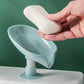 MHome Leaf Shape Self-Draining Soap Dish with Suction Cup – Bathroom & Kitchen Soap Holder
