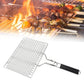 Master BBQ Collection Stainless Steel Clip-Type Grill Basket With Foldable Black Handle