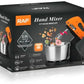 RAF R.6637 2-in-1 Electric Hand & Stand Mixer with Bowl – 250W, 7 Speed, Stainless Steel Attachments