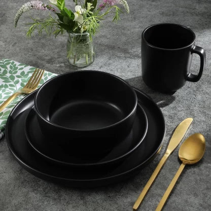 MHome 16-Piece Dinnerware Set – Microwave Safe Stoneware
