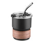 MHOME 300ML Stainless Steel Stacked Camping Cups with Walnut Handle
