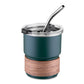 MHOME 300ML Stainless Steel Stacked Camping Cups with Walnut Handle