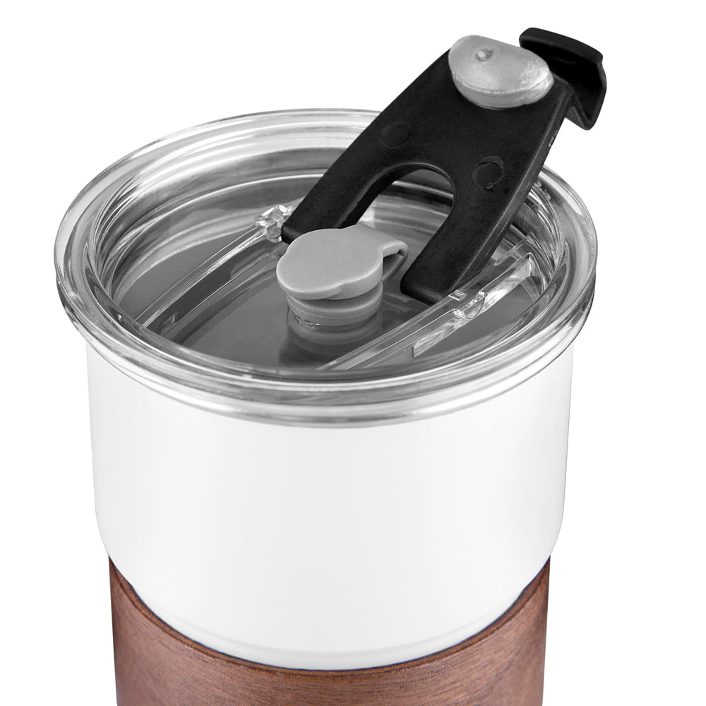 MHOME 300ML Stainless Steel Stacked Camping Cups with Walnut Handle