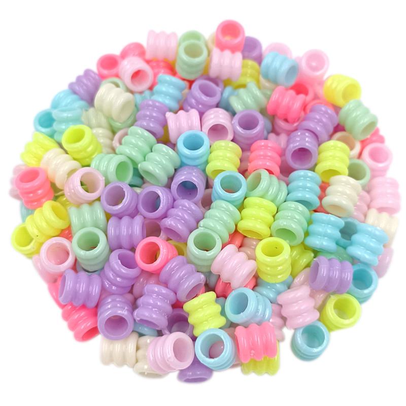 100 Pcs Candy Color Acrylic Loose Beads with Hole Jewelry Findings