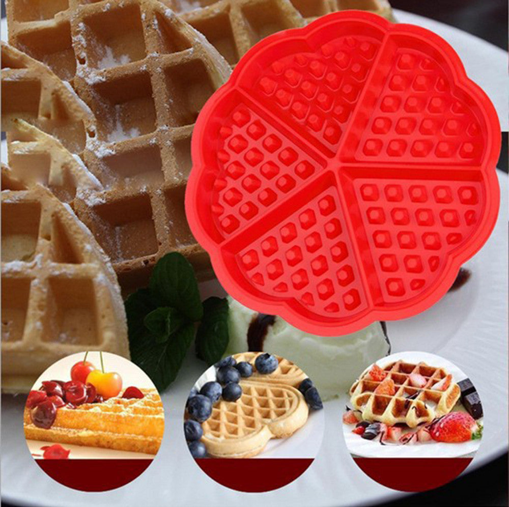 MHome PVC Silicone Waffle Mold – Non-Stick Round Baking Tray (21.5cm)