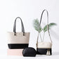 Stylish Women's 3-Piece Handbag Set – Tote Bag, Crossbody Bag & Cosmetic Pouch (Black & White)