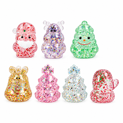 Christmas Squishy Toys, Sparkly Sequin Stress Relief Fidget