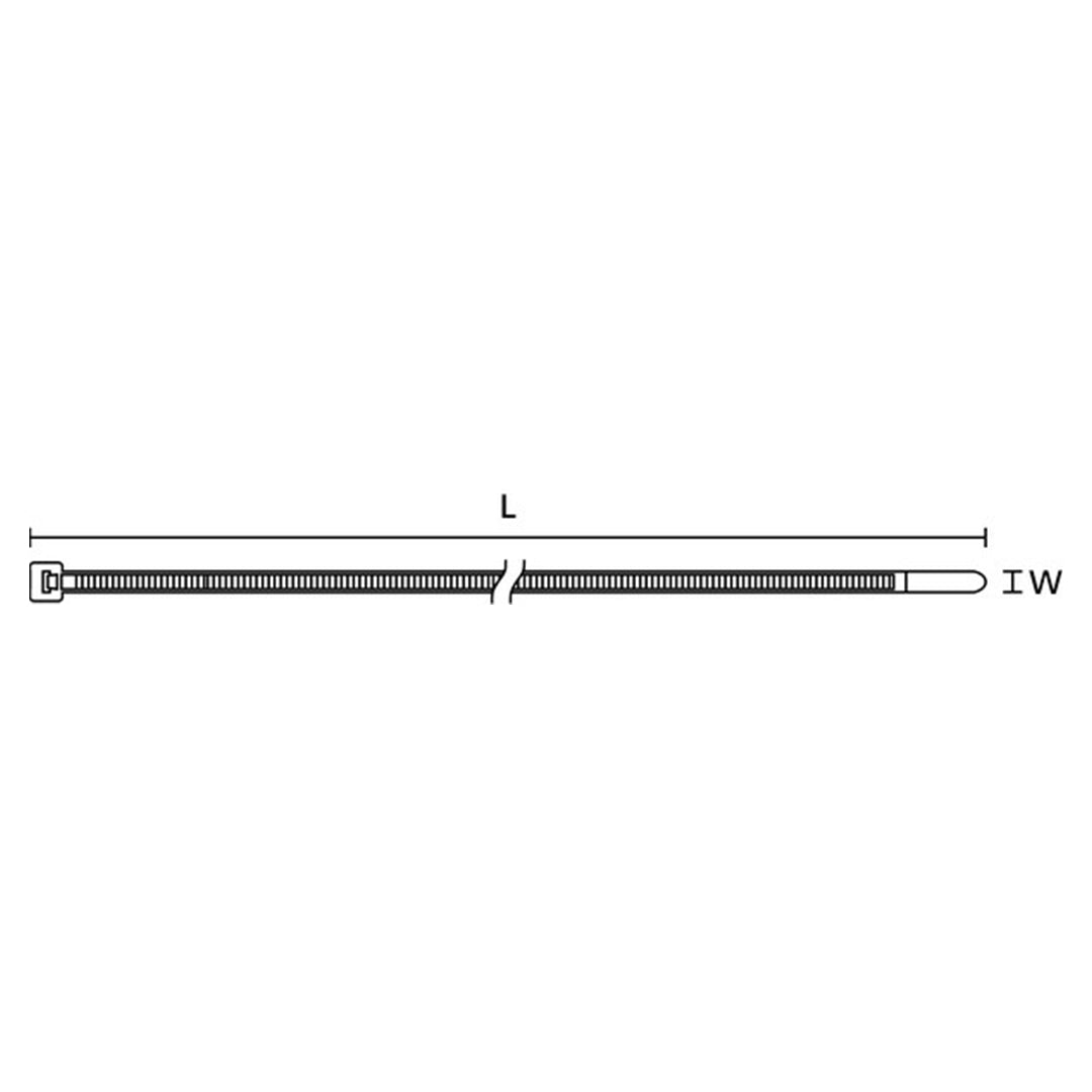Cable Tie Inside Serrated (101.6mm x 2.5mm, Ø1.5–22.0mm) T18R