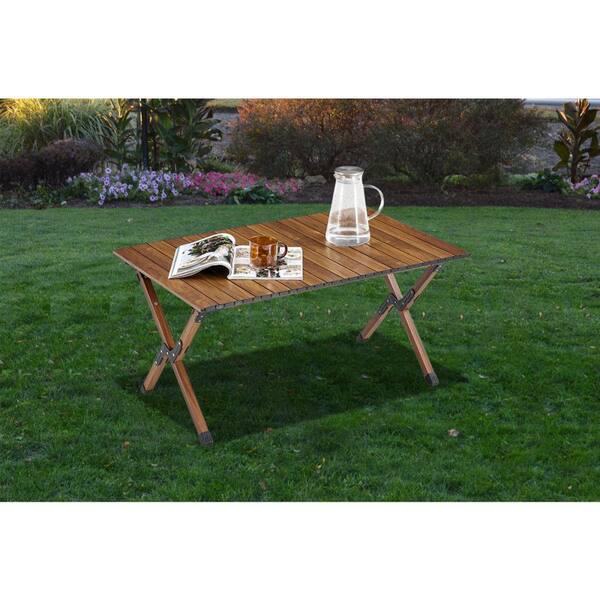 MFurn Wood Grain Outdoor Folding Table – Portable Camping & Picnic Table