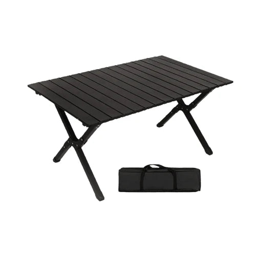MFurn Black Outdoor Folding Table – Portable Aluminium Camping Table