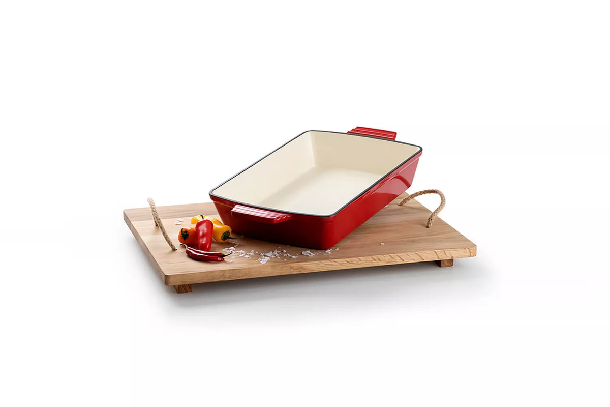 Ceramic Casserole Cast Iron Roaster - 33cm