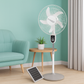 16'' Solar Rechargeable Standing Fan with Lights