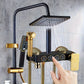 MHome Black & Gold Modern Shower System – 20.3 cm Rain Showerhead, Handheld & Tub Faucet