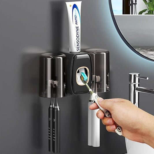 Toothpaste Dispenser & Brush Holder,