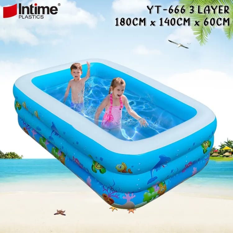 3 Layer Extra Large Rectangular Kids Swimming Pool – Megamall Online Store