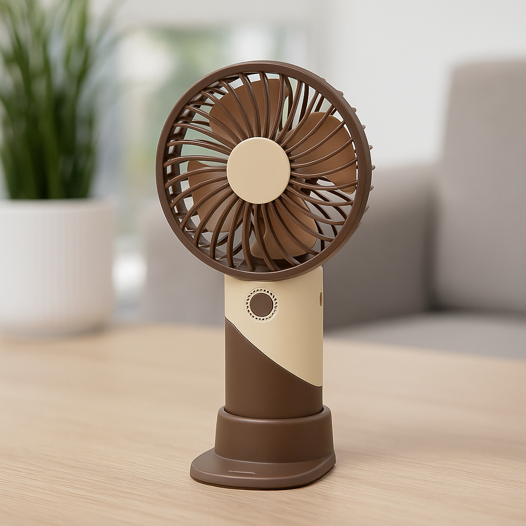 ColorTwist™ Mini Fan – 3-Speed Rechargeable Handheld Fan