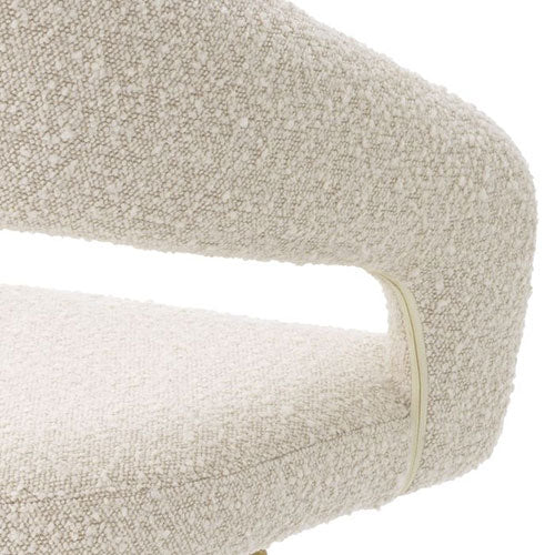 MFurn Rocco Mid-Century Modern Glam Dining Chair With Stainless Steel Legs