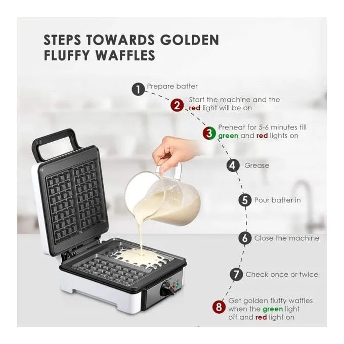 Enzo Waffle Maker, 1200 Watt