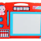 Double Sided Magnetic Slate Whiteboard and Blackboard with Chalk, Duster and Stylus