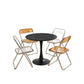 MFurn 5-Piece Dining Set with Round Tulip Table and 4 Folding Chairs