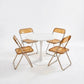 MFurn 5-Piece Dining Set with Round Tulip Table and 4 Folding Chairs