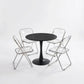 MFurn 5-Piece Dining Set with Round Tulip Table and 4 Folding Chairs