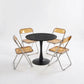 MFurn 5-Piece Dining Set with Round Tulip Table and 4 Folding Chairs