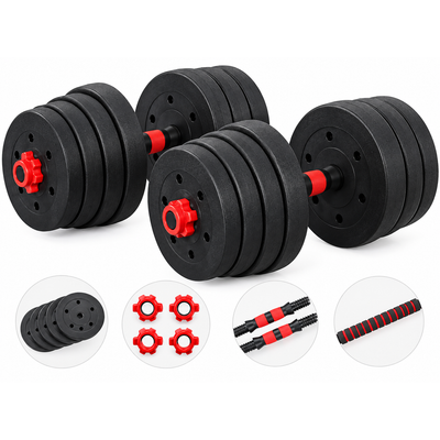 Pro-Sportz 30 kg Adjustable Dumbbell & Barbell Set: Home Gym Combo with Connecting Rod and Non-Slip Handles