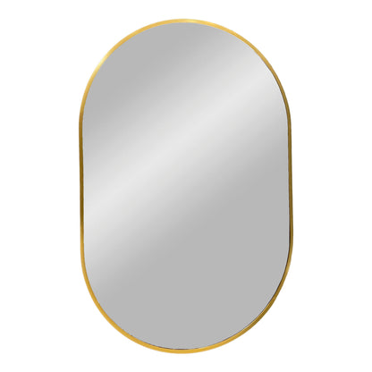 MHome Oval Bathroom Wall Mirror with Brushed Gold Frame