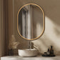 MHome Oval Bathroom Wall Mirror with Brushed Gold Frame
