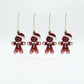 4-Piece Red Gingerbread Men Christmas Tree Ornament Set
