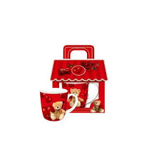 Red Gift Cup decorated with Brown Teddy Bear