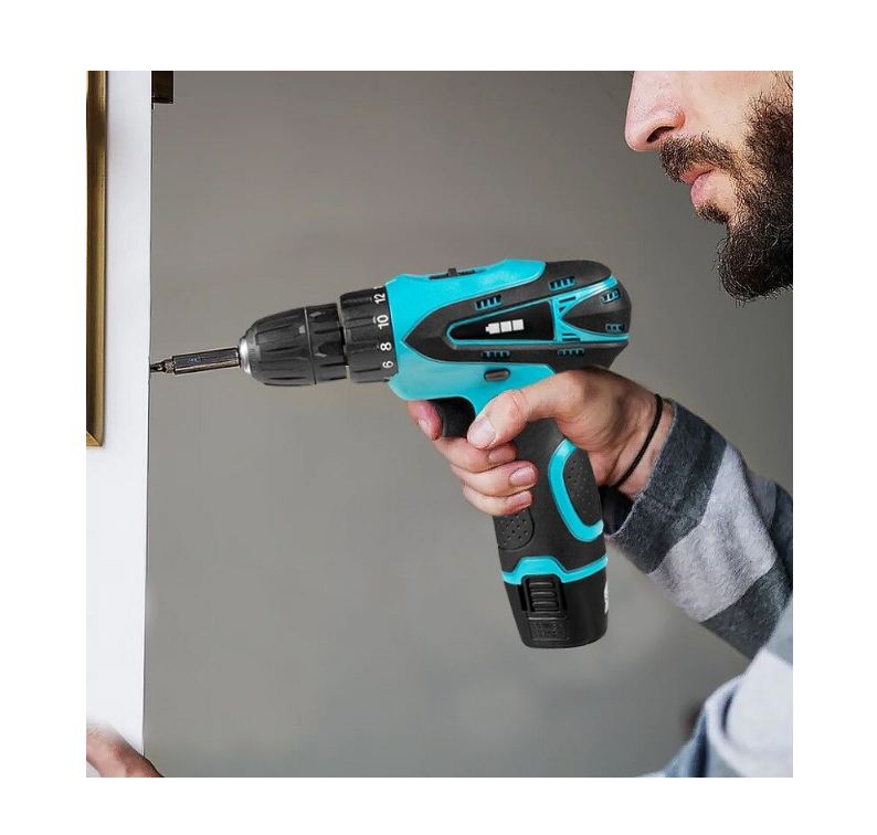 Cordless 12V Lithium Battery Electric Drill Set