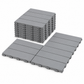 MHome Wood-Plastic Composite Non-Slip Outdoor Decking Tiles 10pc Pack