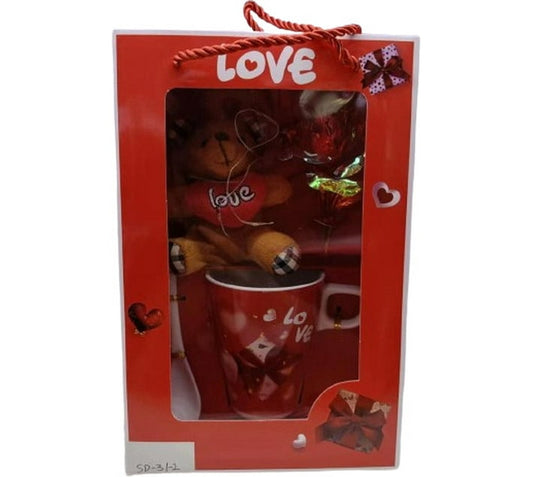 Artificial Flower, Mug, Soft Toy Gift Set