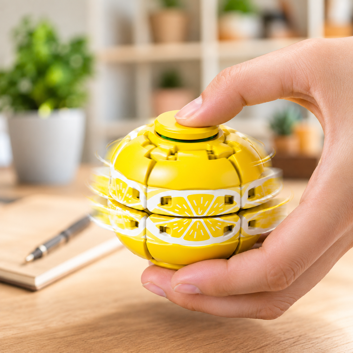 Gyroball Pop Fruity Press-and-Spin Fidget Ball - Fidget Toy