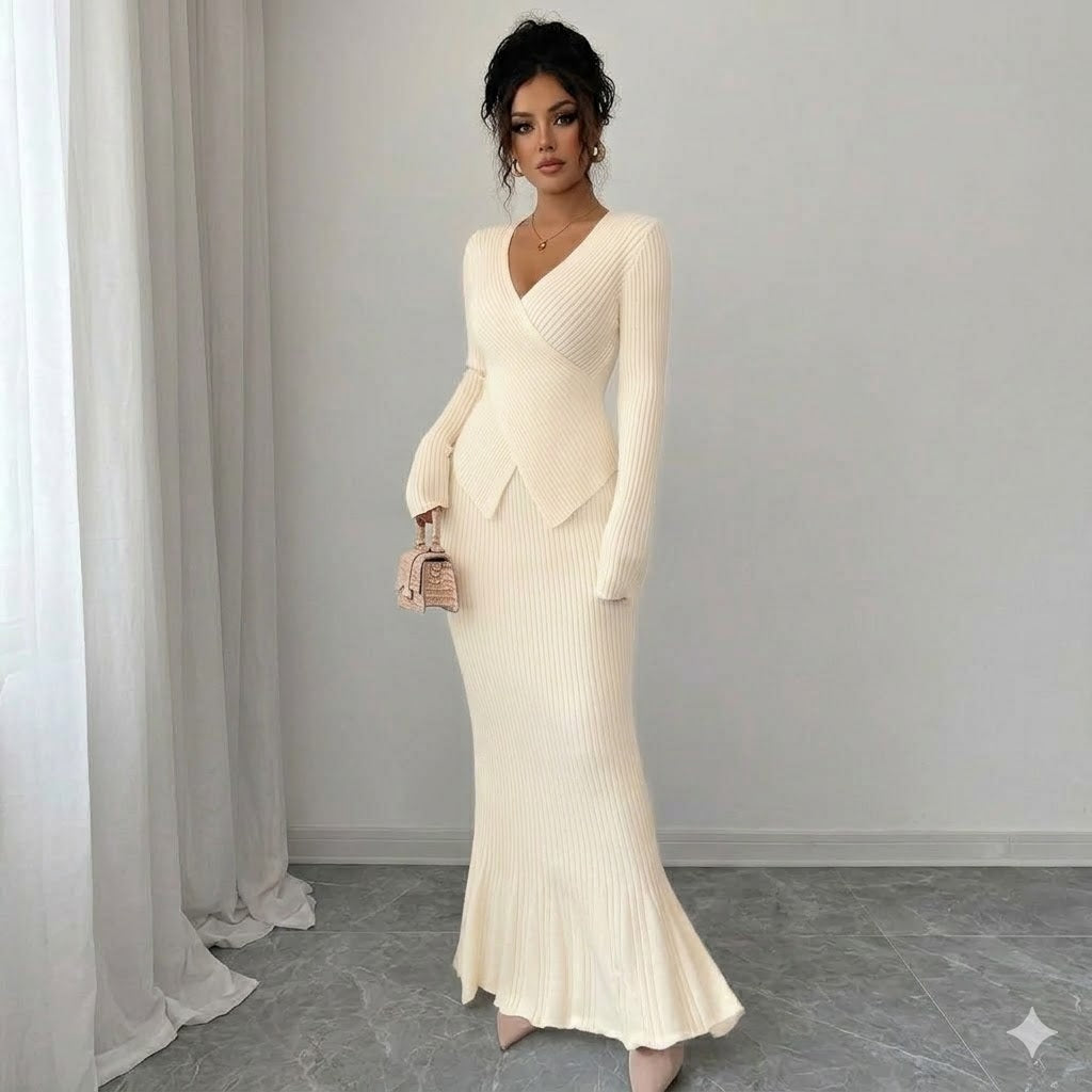 Women's Long Sleeve Bodycon Maxi Dress - Elegant Slim Fit Evening Dress - Various Colours