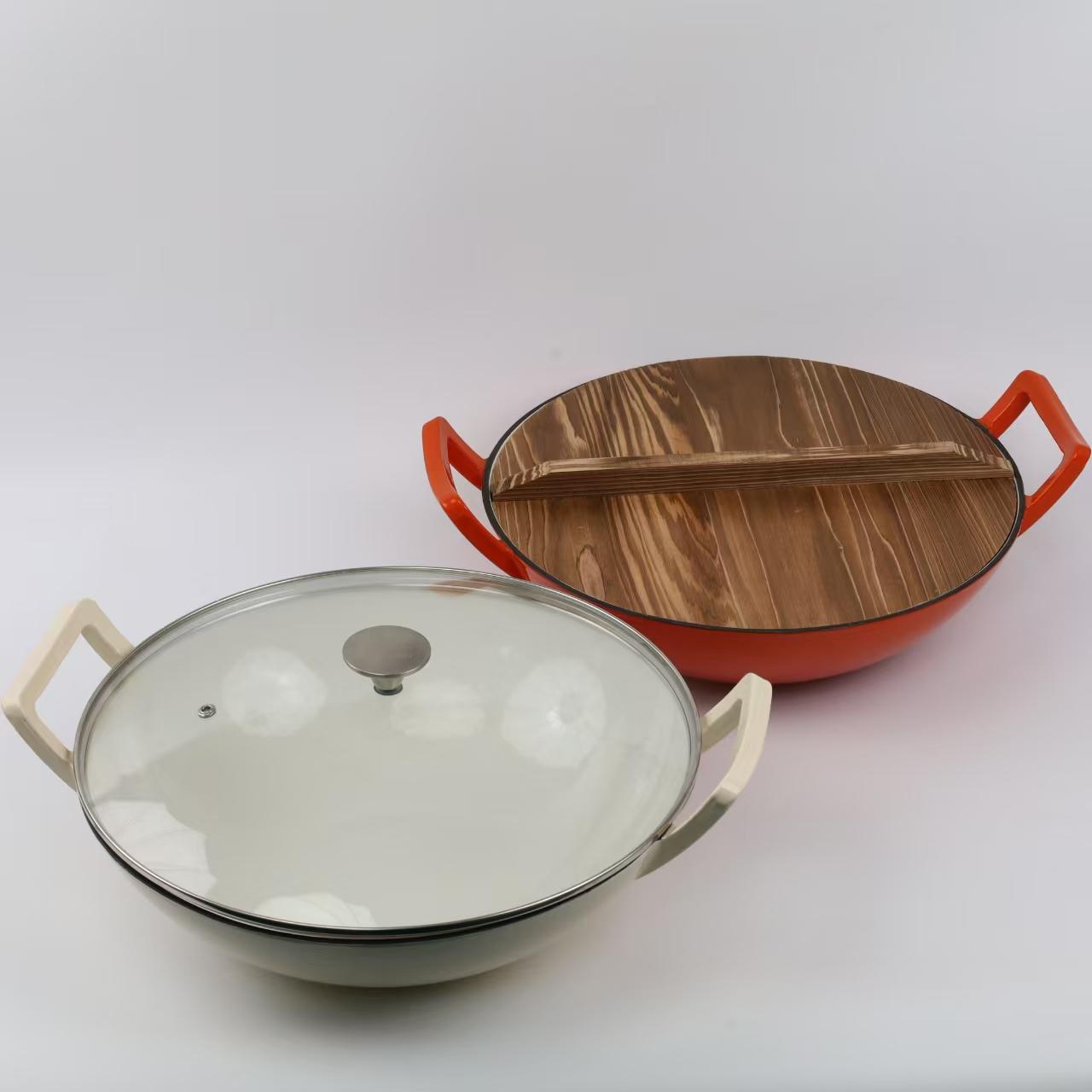 36CM Cast Iron Wok Pan