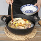 MHome Cast Iron Stew Pot with Wooden Lid – 20cm Non-Stick Soup & Cooking Pot
