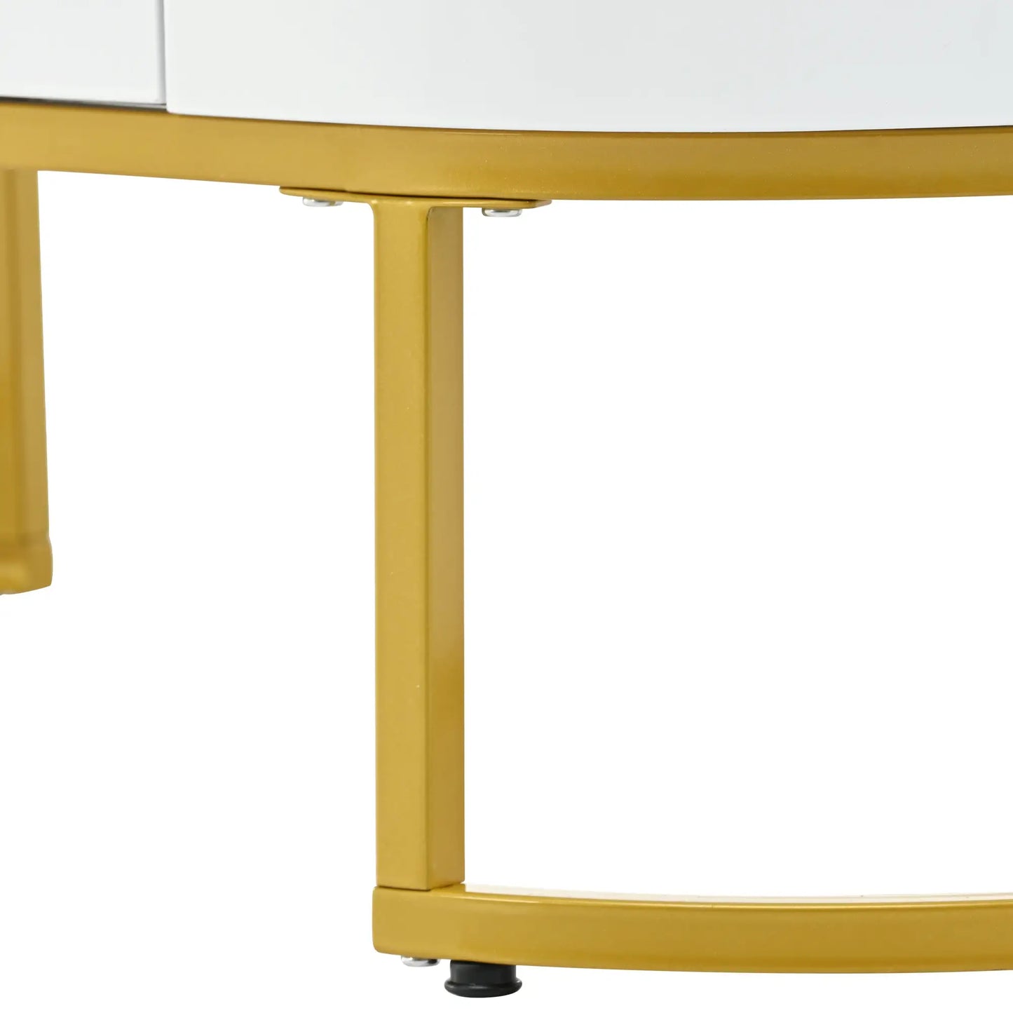 MFURN Set of 2 Nesting Modern Coffee Tables – Gold Metal Frame & Spacious Marble-Effect Surface
