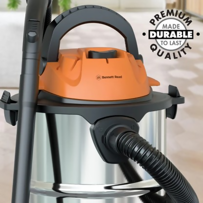 Bennett Read 15L Vacuum Cleaner Wet & Dry (Black, Silver, Orange)