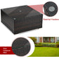 MFurn Kail Inspired 5-Piece Rattan Patio Sofa Set with Red Cushions & Ottoman