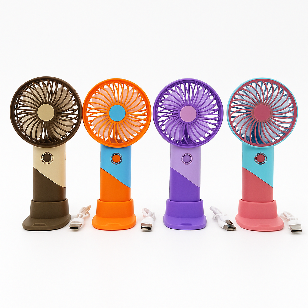 ColorTwist™ Mini Fan – 3-Speed Rechargeable Handheld Fan