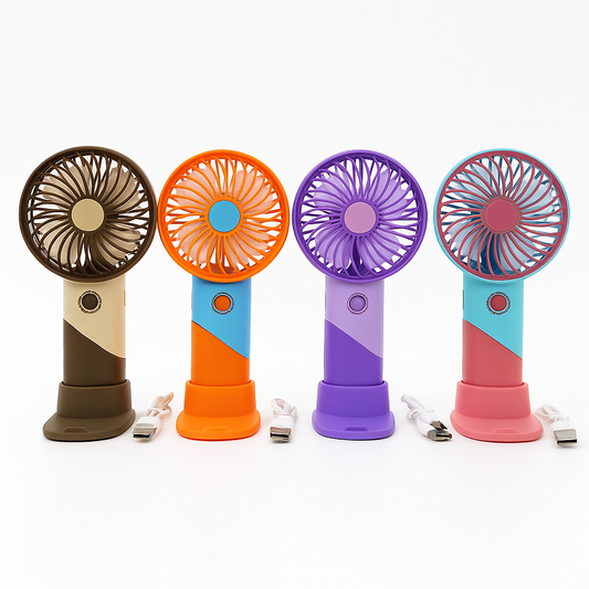 ColorTwist™ Mini Fan – 3-Speed Rechargeable Handheld Fan