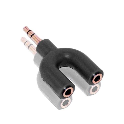 Earphone Splitter 3,5mm 1 Male To 2 Female U Shape Stereo 2 Way Converter